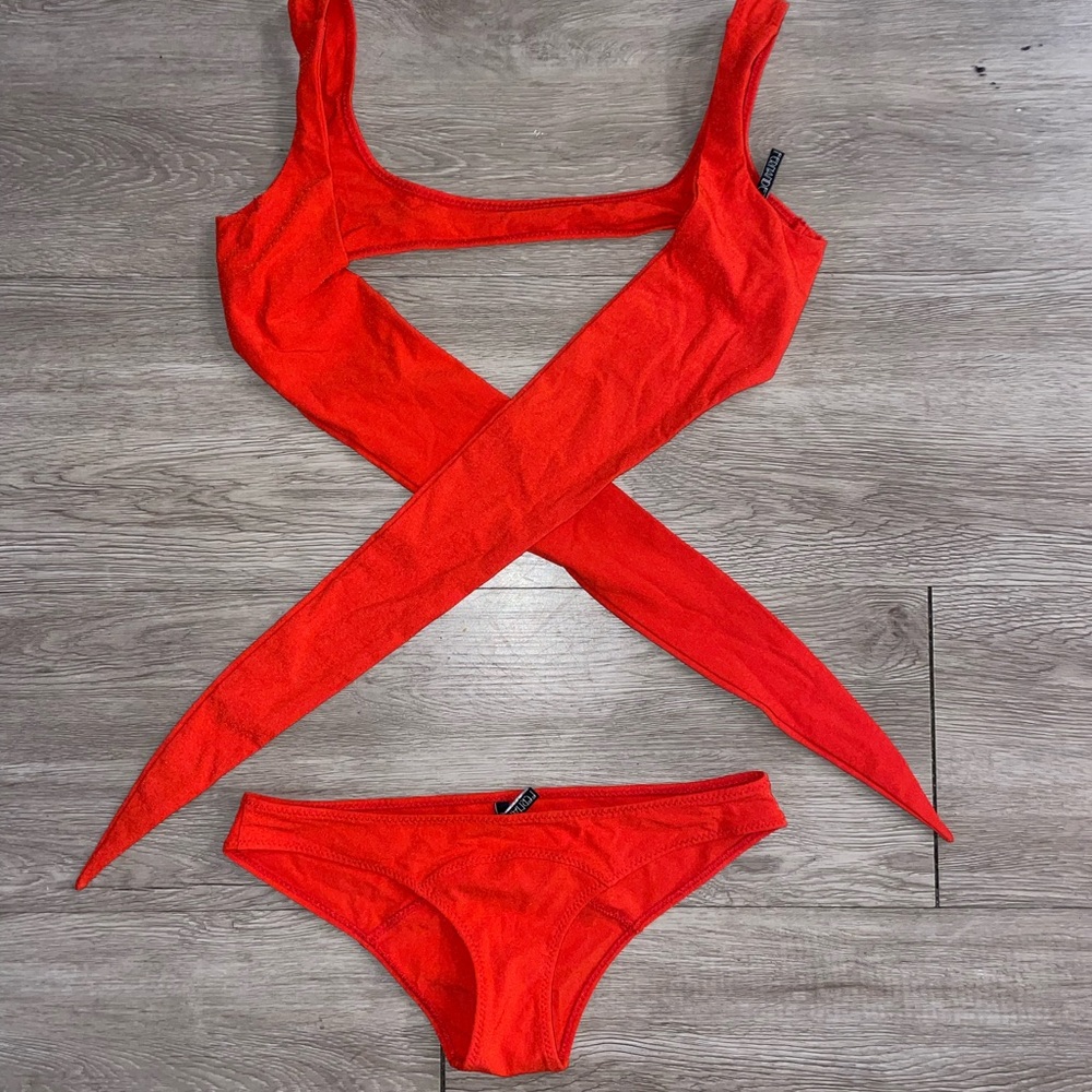 Lisa Marie Fernandez Bold Red Bikini Set